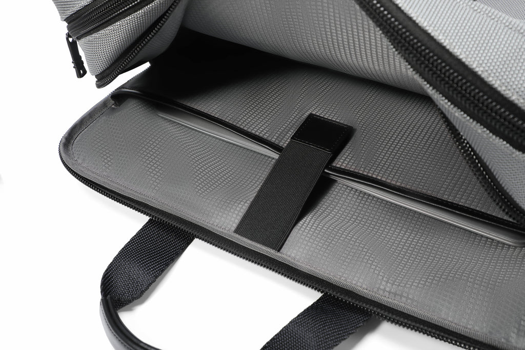 Q-ATTACHE Ballistic Nylon & Leather Briefcase – Laptop Compartment, Waterproof, Business Travel