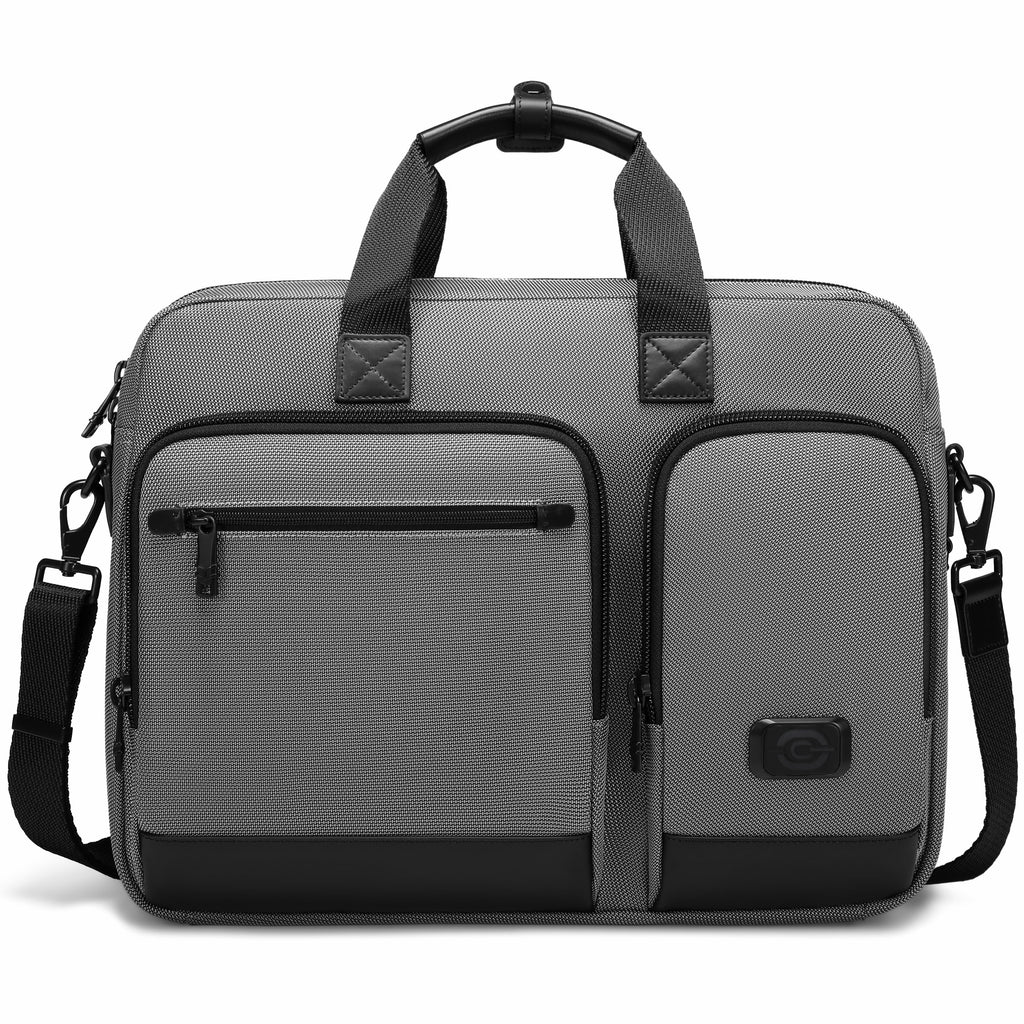 Q-ATTACHE Ballistic Nylon & Leather Briefcase – Laptop Compartment, Waterproof, Business Travel
