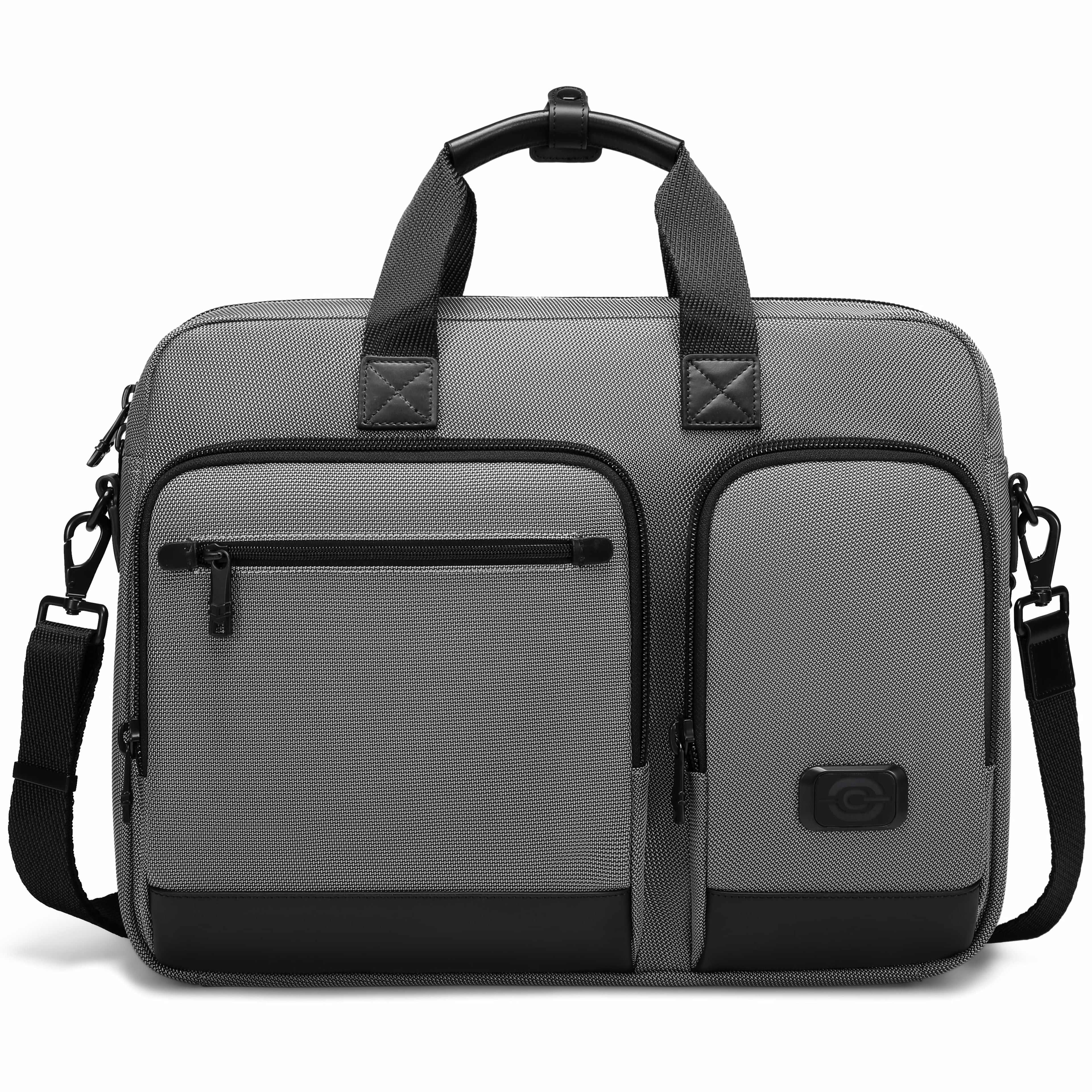 Q-ATTACHE Ballistic Nylon & Leather Briefcase – Laptop Compartment, Waterproof, Business Travel