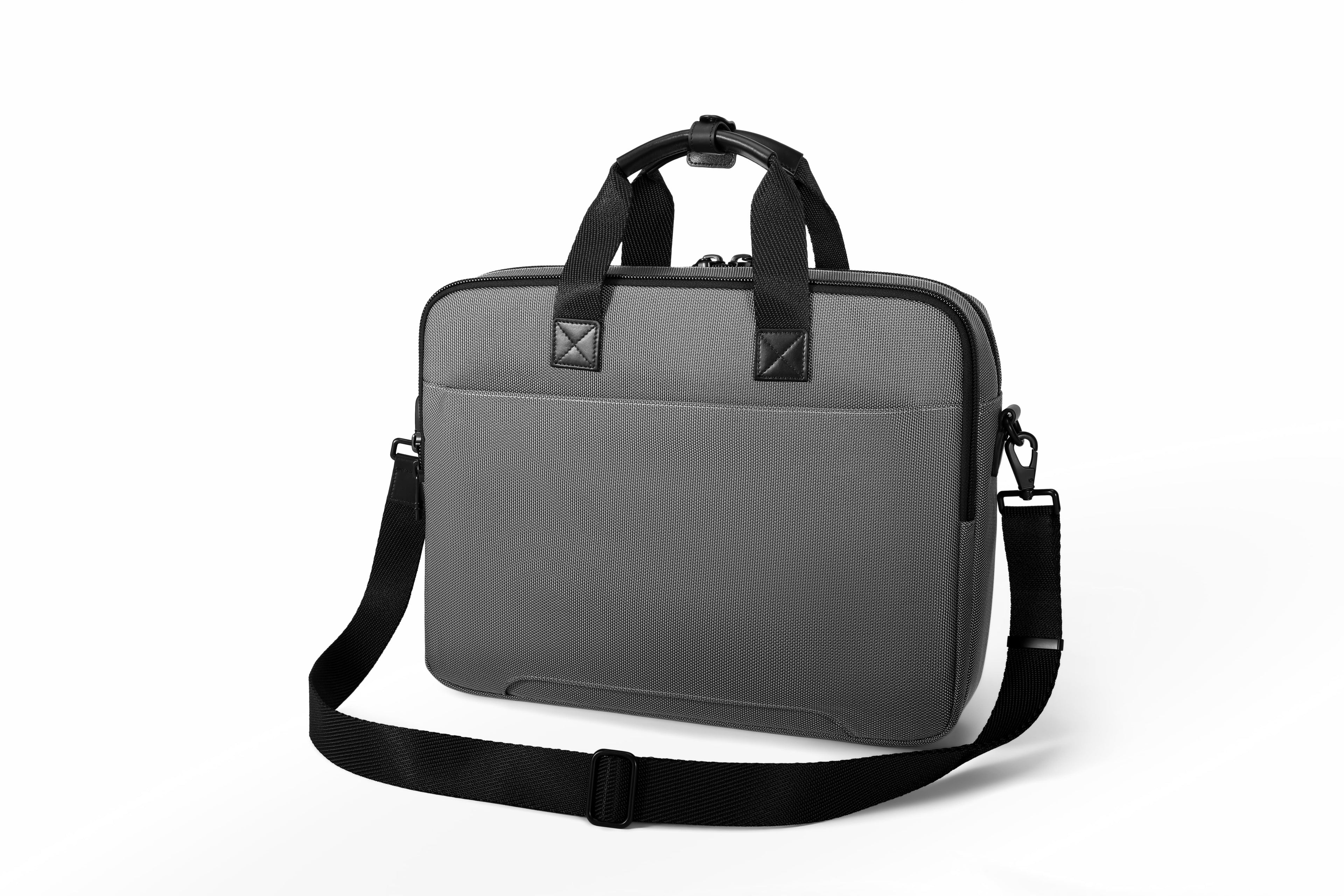 Q-ATTACHE Ballistic Nylon & Leather Briefcase – Laptop Compartment, Waterproof, Business Travel