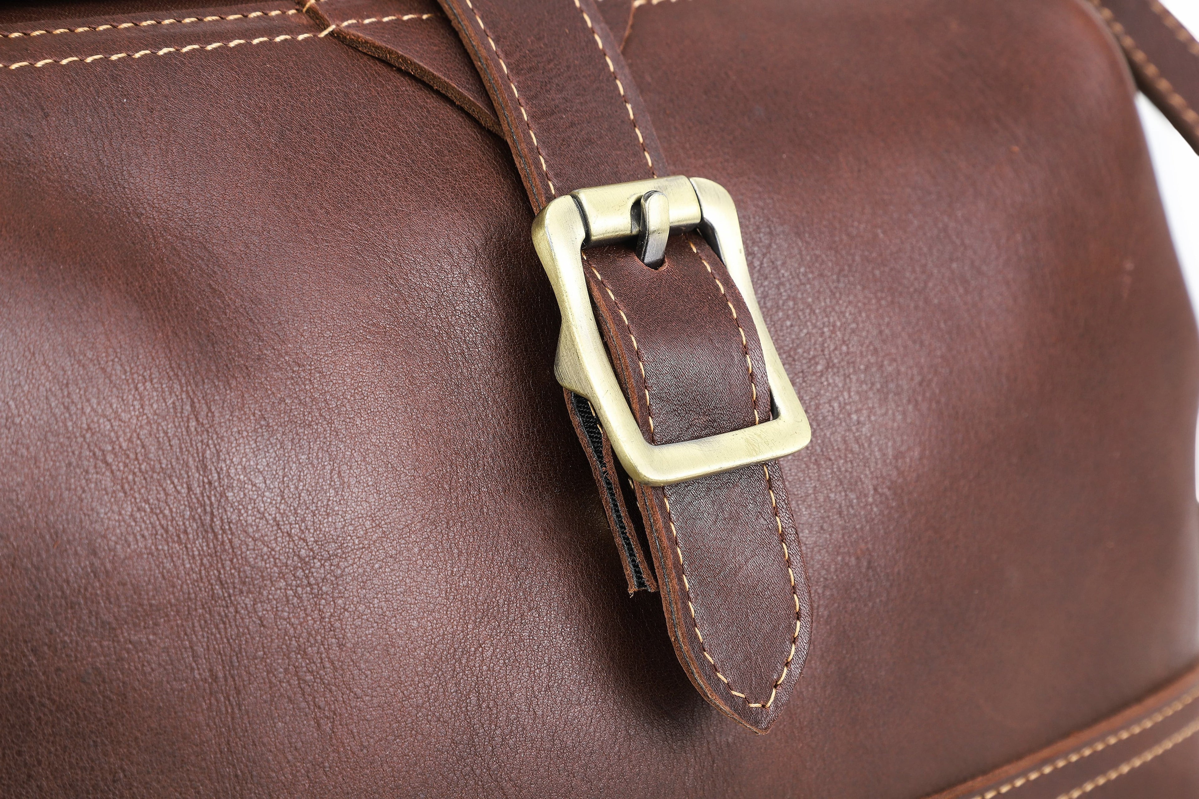Q-AVELINE Vintage Red-Brown Full Grain Leather Messenger Bag for Women – Kiss-Lock Frame, 3-Way Carry