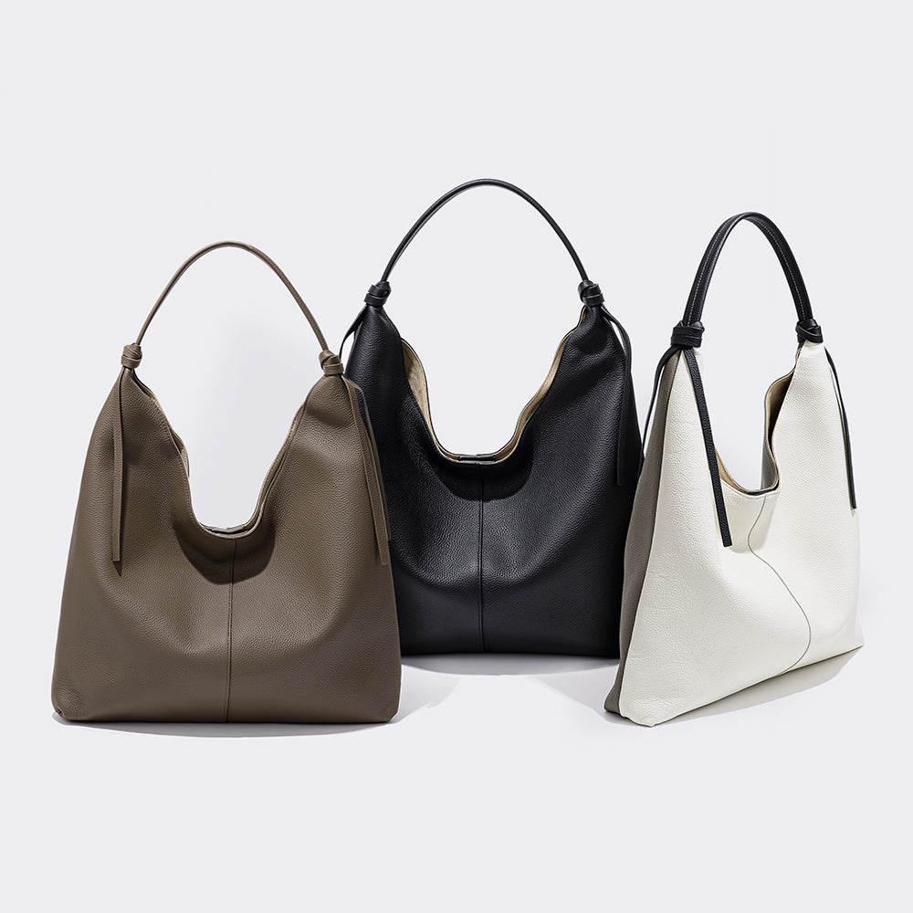 Q-BLISS Genuine Leather Shoulder Tote Bag for Women – Large Capacity, Magnetic Closure, Commuter