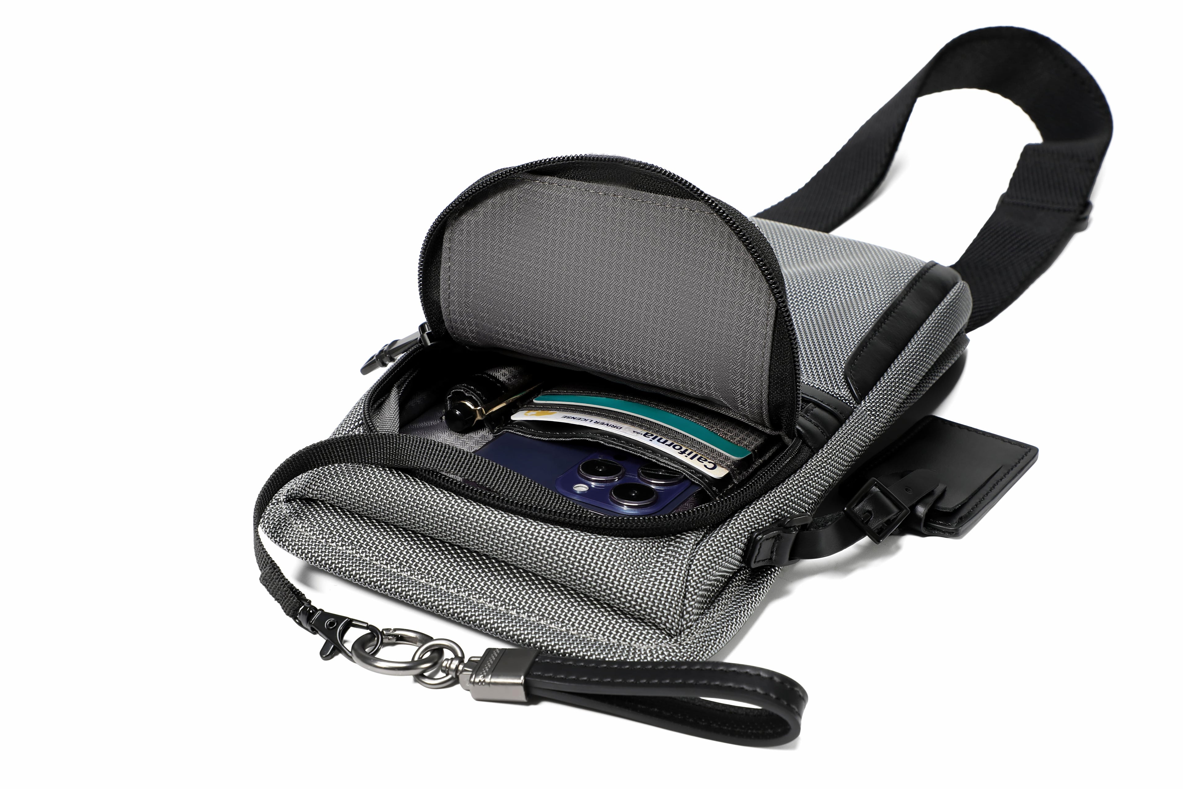Q-BORSELLO Crossbody Bag – Ballistic Nylon & Top-Grain Leather