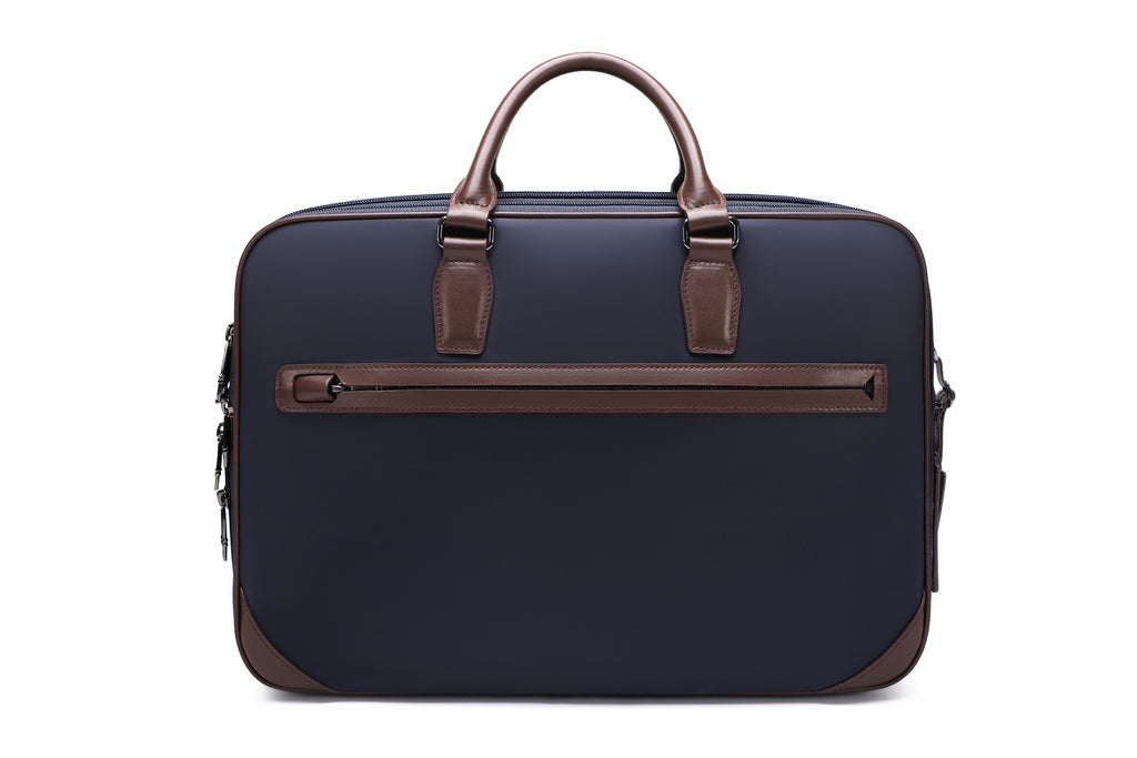 Q-BRIEF Premium 1680D Nylon & Leather Laptop Messenger Briefcase – Waterproof & Large Capacity