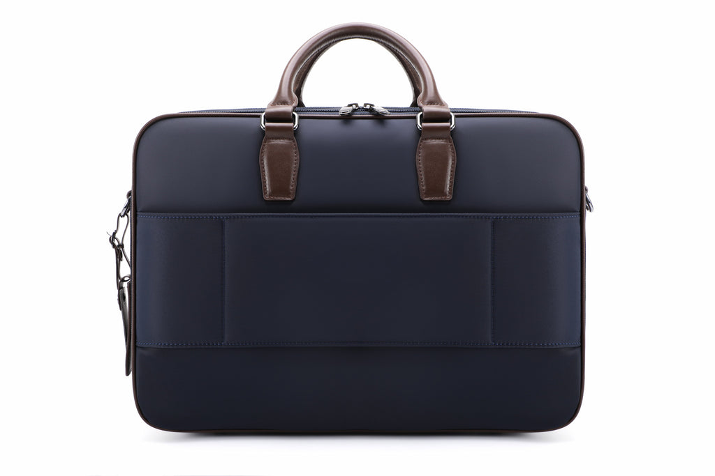 Q-BRIEF Premium 1680D Nylon & Leather Laptop Messenger Briefcase – Waterproof & Large Capacity