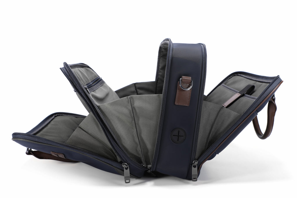 Q-BRIEF Premium 1680D Nylon & Leather Laptop Messenger Briefcase – Waterproof & Large Capacity