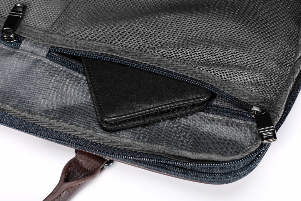 Q-BRIEF Premium 1680D Nylon & Leather Laptop Messenger Briefcase – Waterproof & Large Capacity