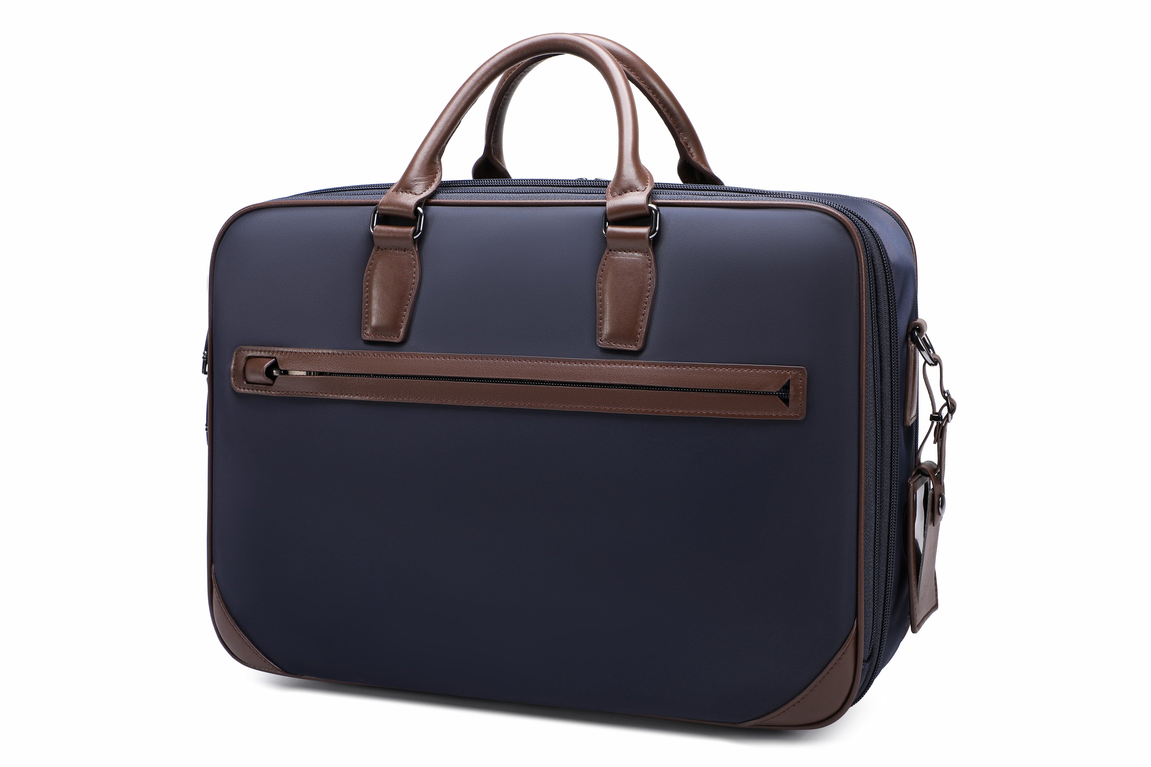 Q-BRIEF Premium 1680D Nylon & Leather Laptop Messenger Briefcase – Waterproof & Large Capacity