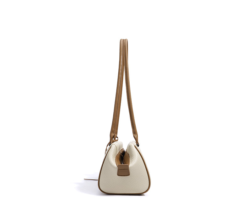 Q-CHIARA Genuine Leather Luxury Handbag for Women – Hand-Braided Handle Shoulder Bag