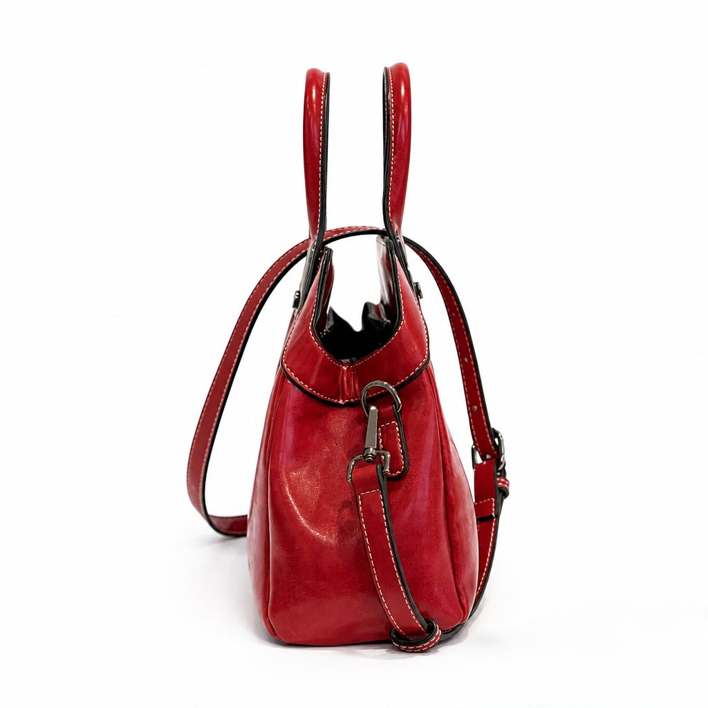 Q-CHLOE QUQUITO Large Capacity Genuine Leather Handbag for Women – Retro Crossbody & Shoulder Bag
