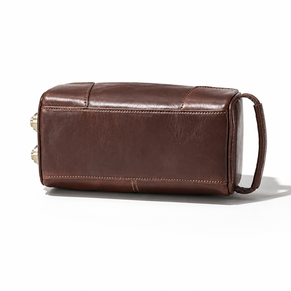 Q-CLUTCHER Anti-Theft Men's Clutch Handbag with Combination Lock – Genuine Vegetable Tanned Leather