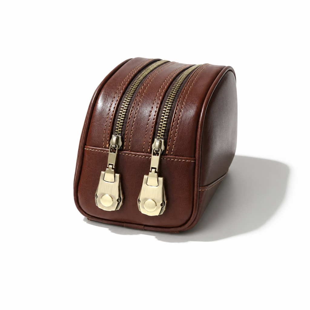 Q-CLUTCHER Anti-Theft Men's Clutch Handbag with Combination Lock – Genuine Vegetable Tanned Leather