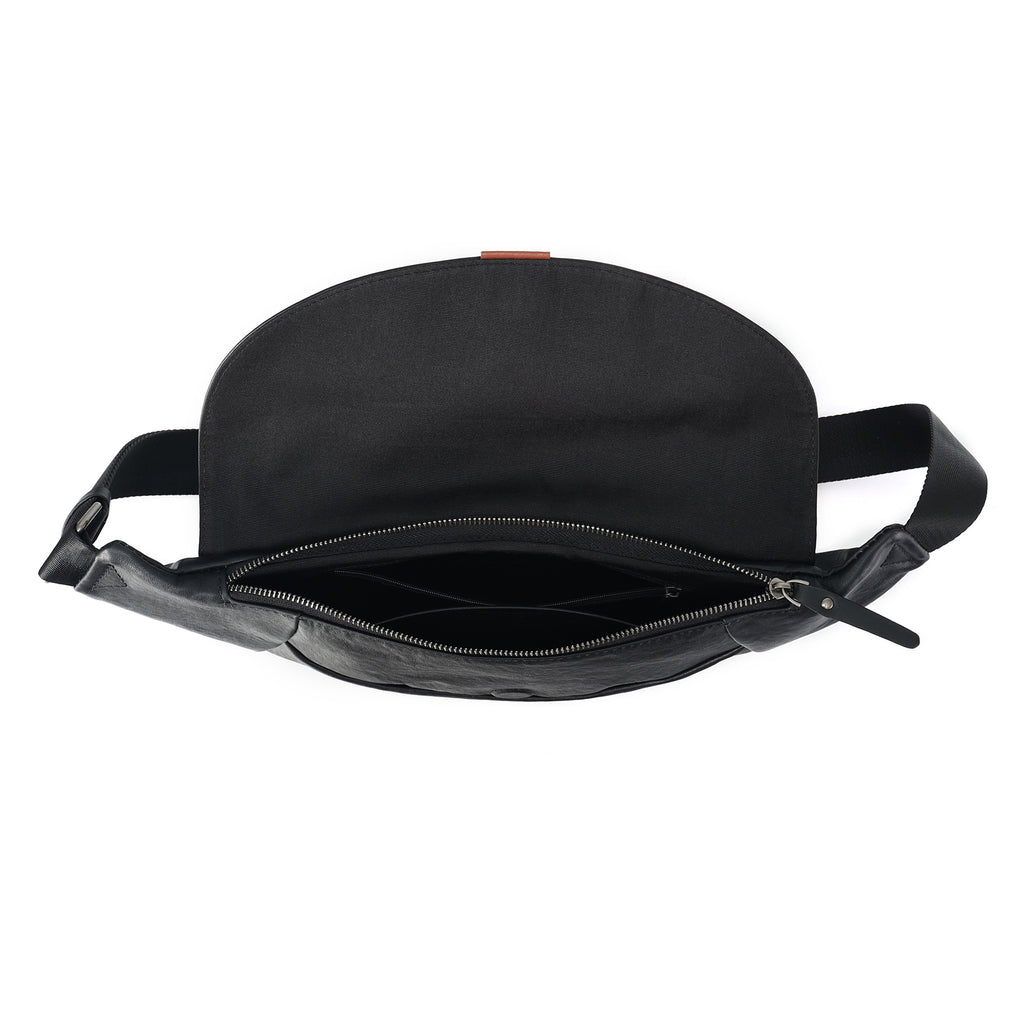 Q-COBRA Genuine Leather Crossbody Sling Bag for Men – Large Capacity Multi-Pocket