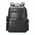 Q-DOMINIUM Genuine Leather Backpack – USB Charging, TSA Lay-Flat & Thickened Ergonomic Straps