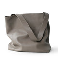 Q-DONNA Full-Grain Leather Bucket Tote Bag for Women – Expandable Shoulder & Messenger