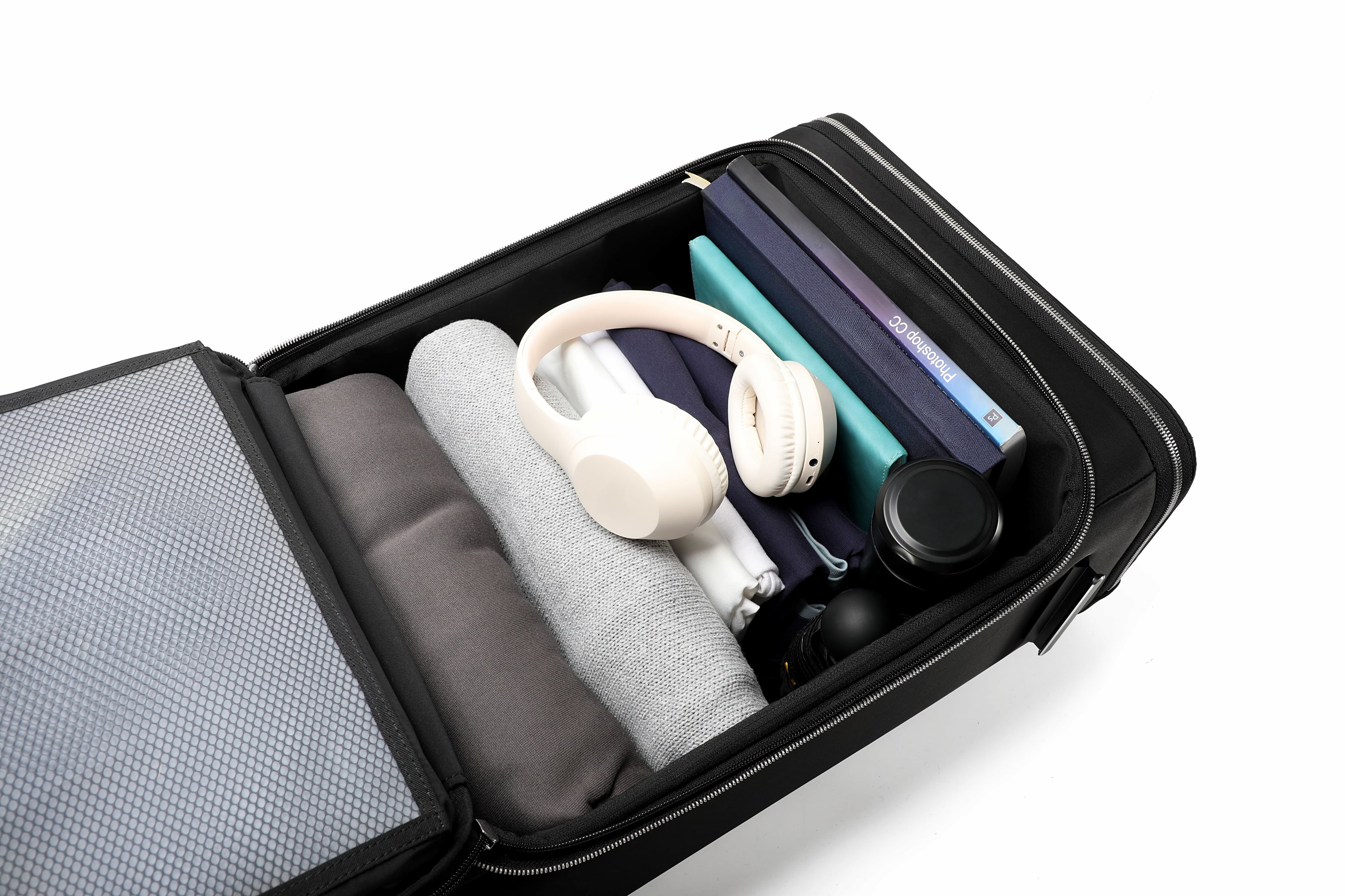 Q-DRIFT Premium Nylon Carry-On Luggage with TSA Lock — 4-Wheel Spinner Suitcase