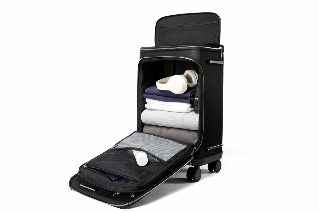 Q-DRIFT Premium Nylon Carry-On Luggage with TSA Lock — 4-Wheel Spinner Suitcase