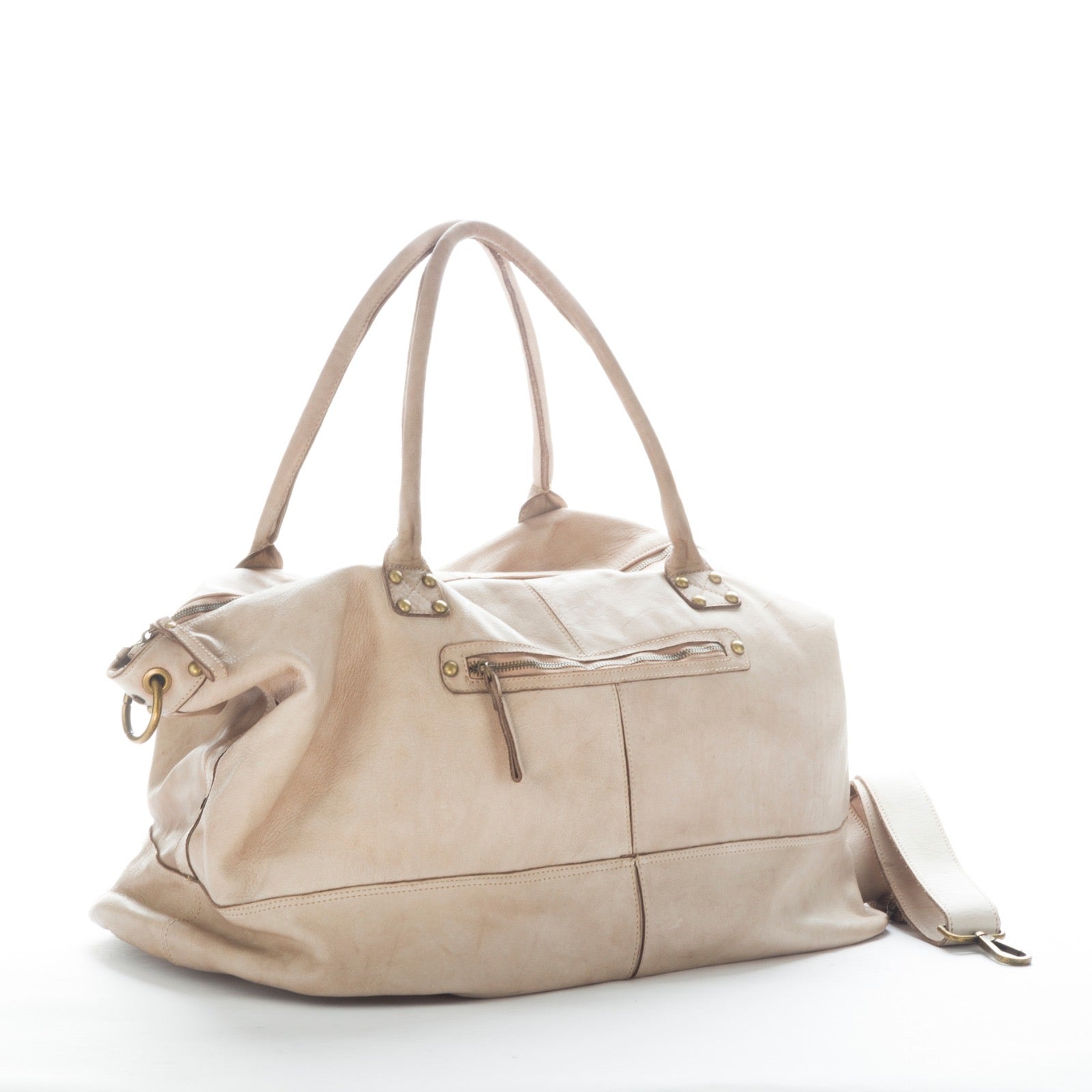 Q-ETERNA Italian Leather Duffel Bag – Full-Grain Calfskin, Foldable & Water-Resistant