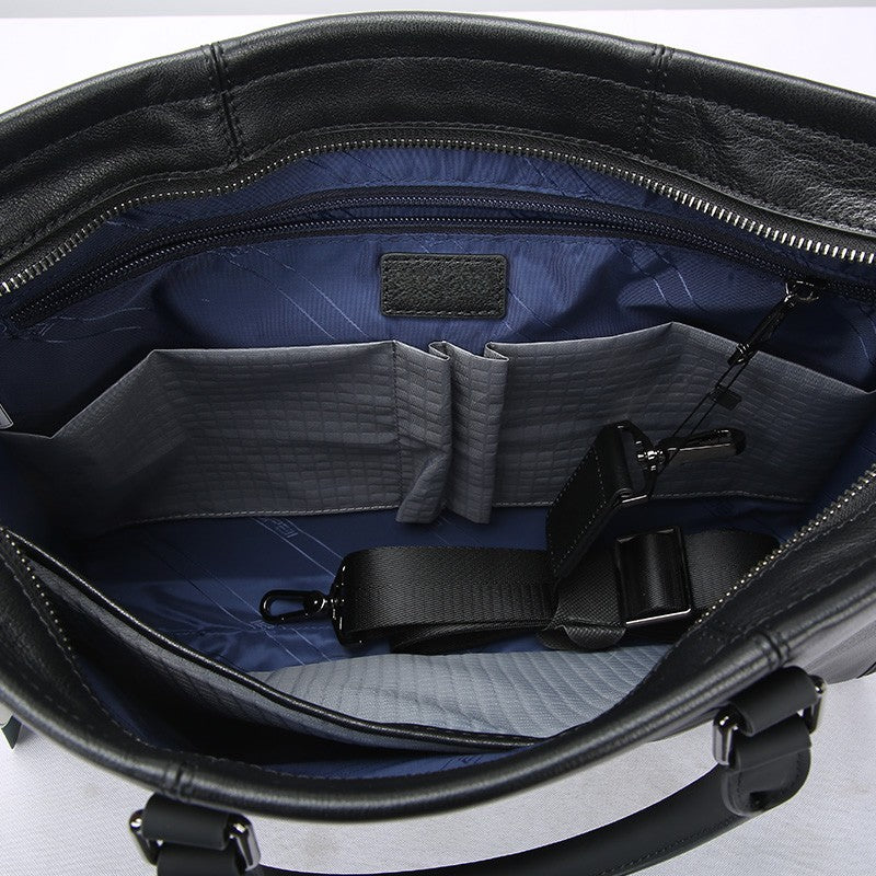 Q-EXECUTIVE Genuine Leather Laptop Briefcase – 15.6" Fit, 39L, Waterproof