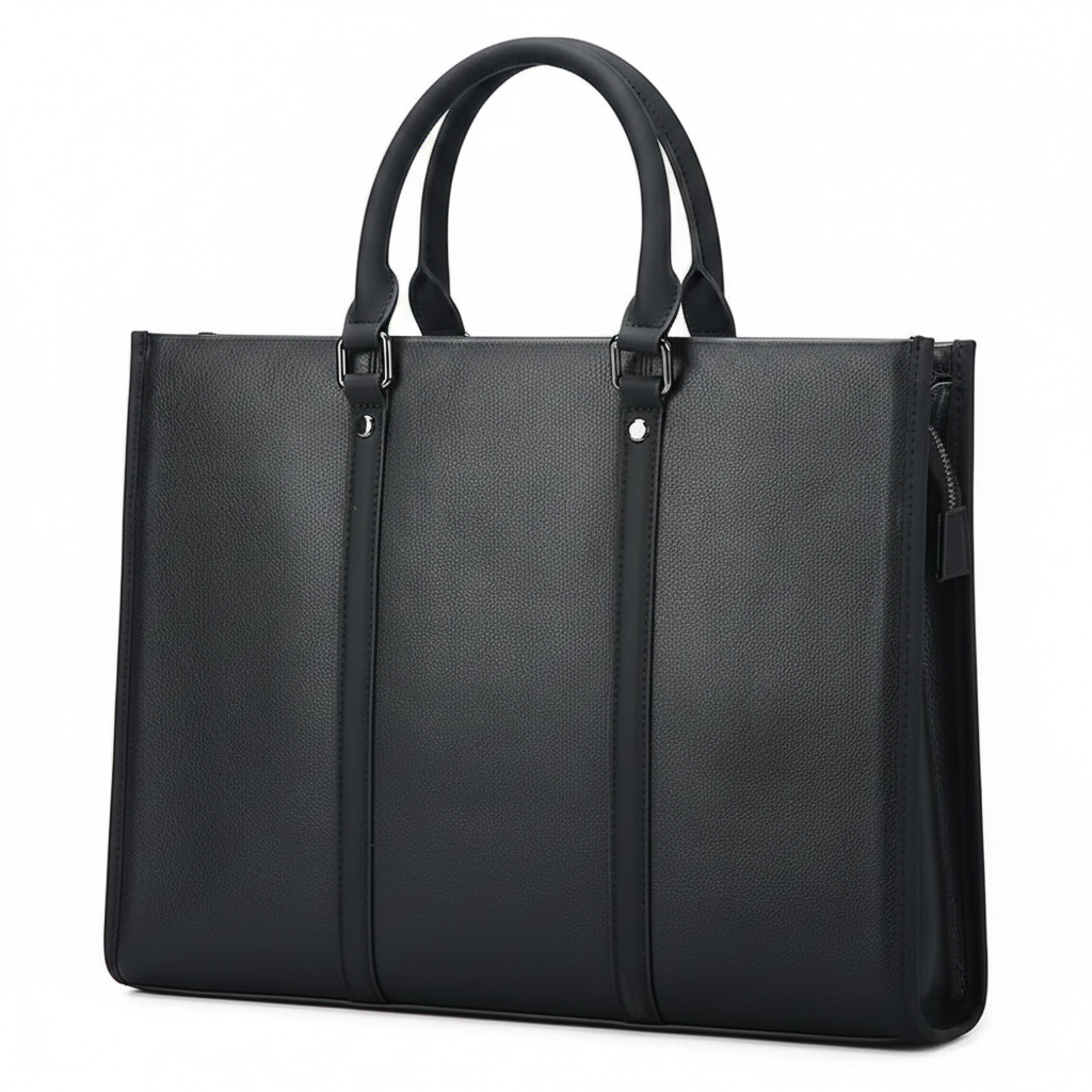 Q-EXECUTIVE Genuine Leather Laptop Briefcase – 15.6" Fit, 39L, Waterproof