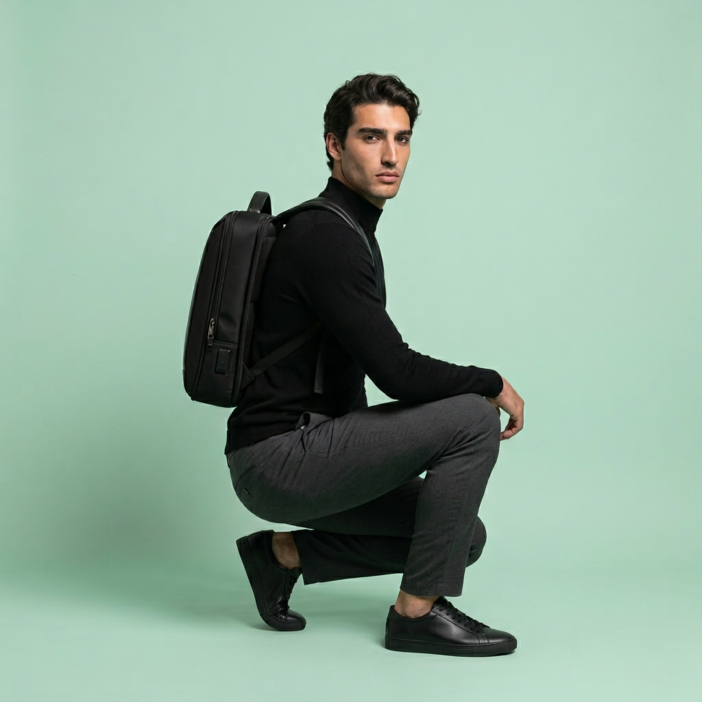 Q-EXPEDITION Genuine Leather Laptop Backpack – USB Charging Port, TSA-Friendly, Fits 15.6" Laptop | Travel & Business
