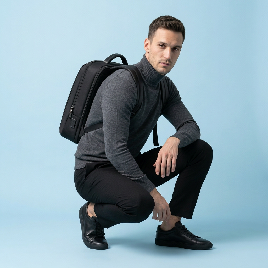 Q-EXPEDITION Genuine Leather Laptop Backpack – USB Charging Port, TSA-Friendly, Fits 15.6" Laptop | Travel & Business