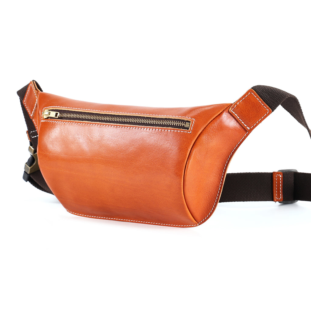 Q-FALCON Genuine Leather Chest Bag – Crossbody Sling & Fanny Pack Waist Bag