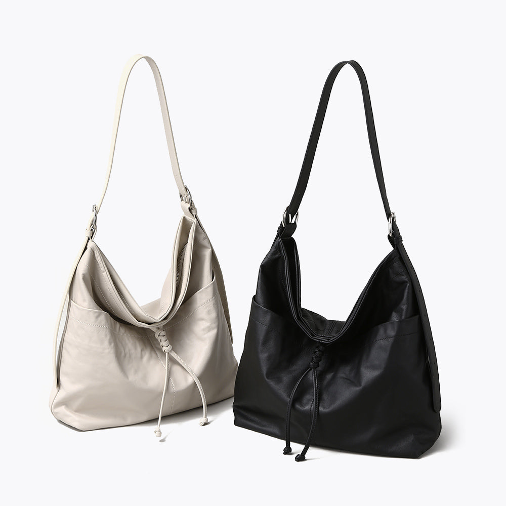 Q-FIORA Genuine Leather Shoulder Tote Bag for Women – Large Capacity Commuter Bag