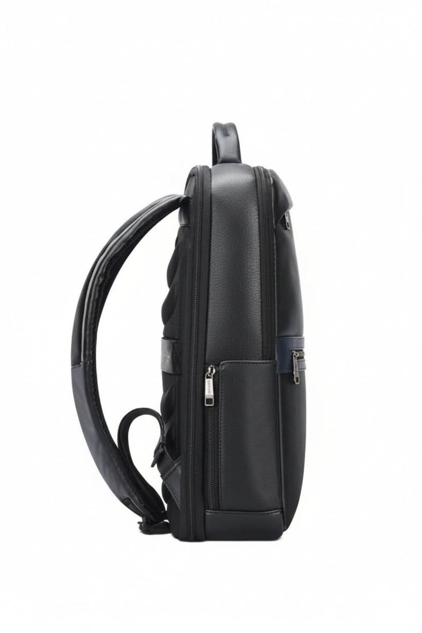 Q-FURIOUS Genuine Leather Backpack – Anti-Theft, USB Charging, TSA Lay-Flat & Credit Card Slots