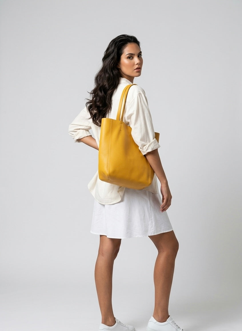 Q-GRAZIA Handmade Genuine Leather Tote Bag for Women – Shoulder & Shopping Bag