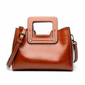 Q-GLOOMY Oil Wax Genuine Leather Crossbody Bag for Women – Luxury Shoulder Handbag