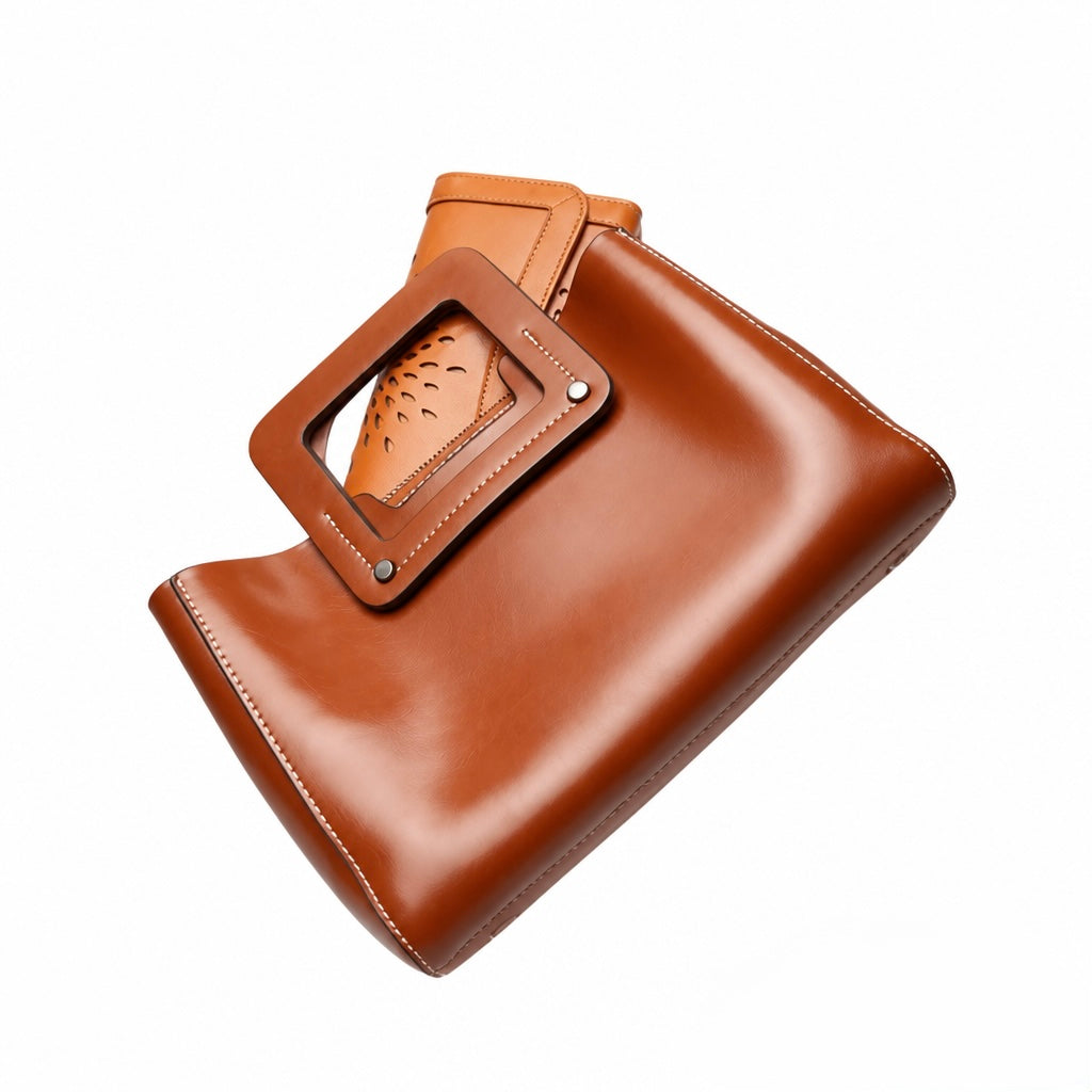 Q-GLOOMY Oil Wax Genuine Leather Crossbody Bag for Women – Luxury Shoulder Handbag
