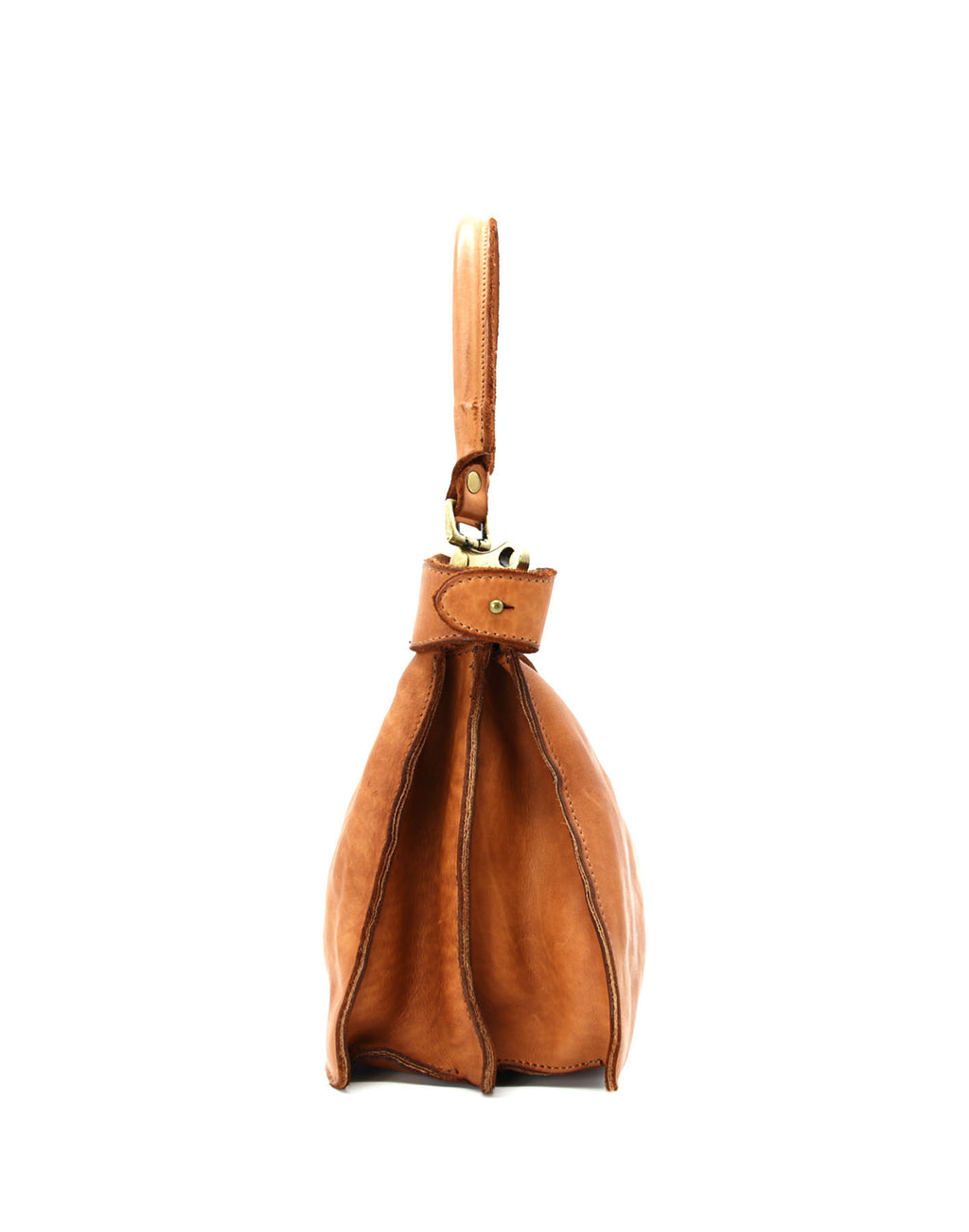 Q-GOLDEN Vintage Smooth Calfskin Bag – Double Compartment, Italian Leather & Adjustable Strap