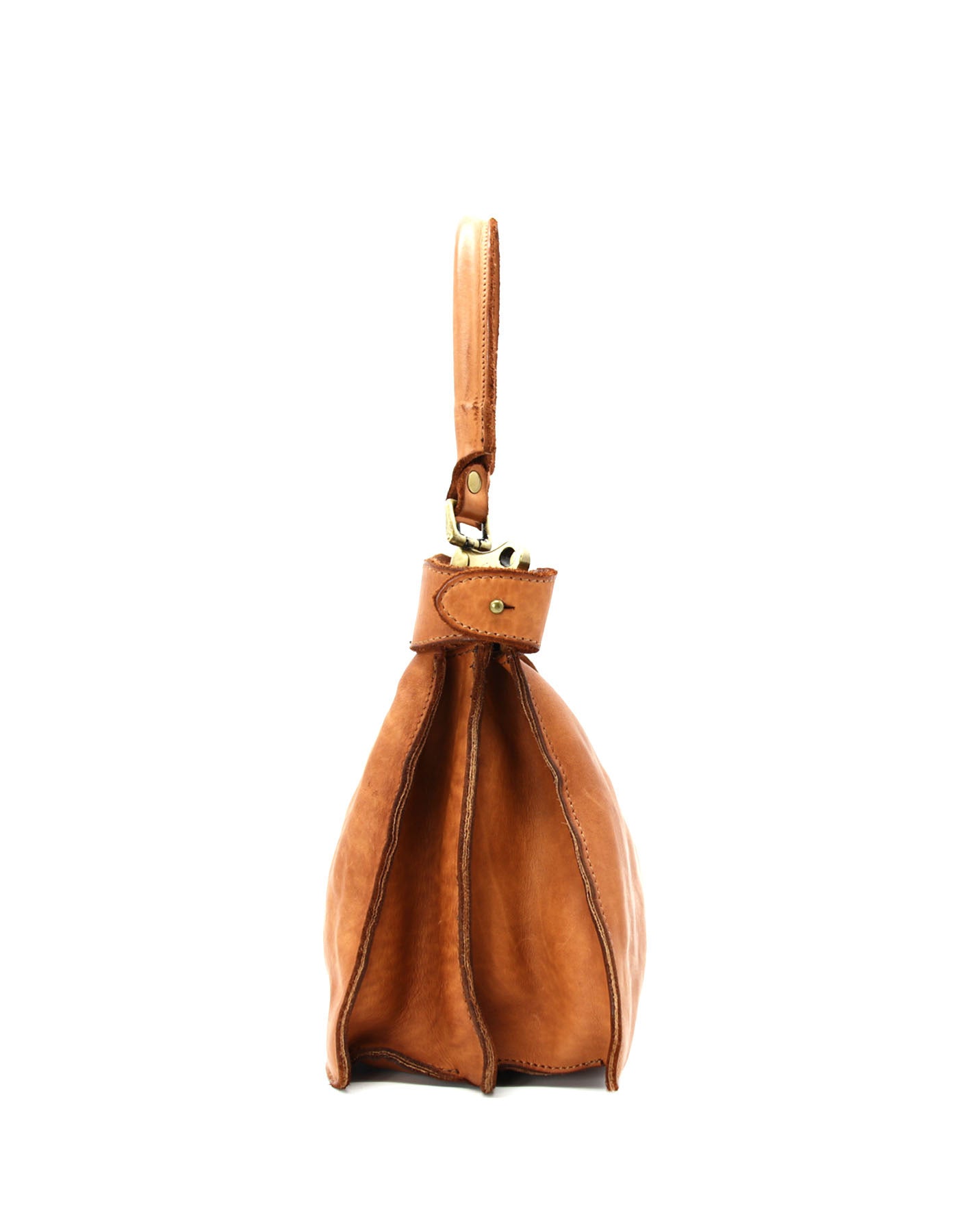 Q-GOLDEN Vintage Smooth Calfskin Bag – Double Compartment, Italian Leather & Adjustable Strap