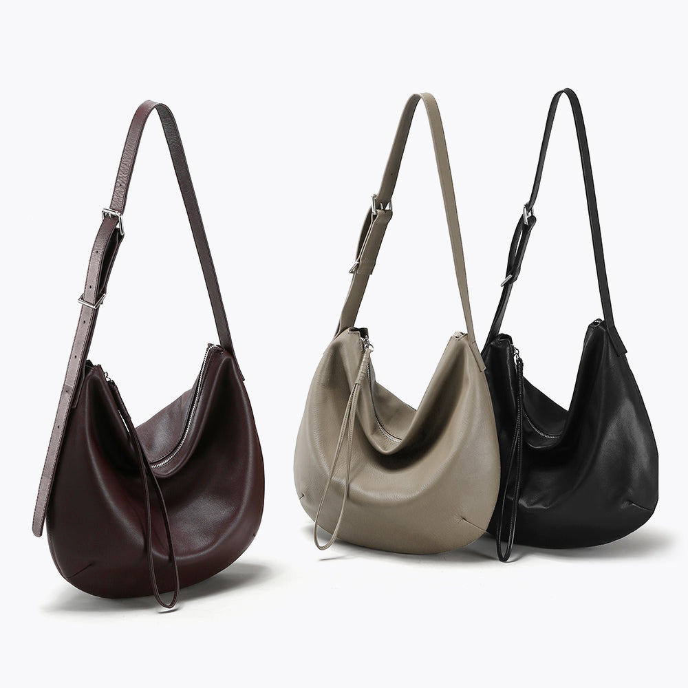Q-LOOM Genuine Leather Women's Shoulder Bag – Large Capacity Commuter & Travel Bag