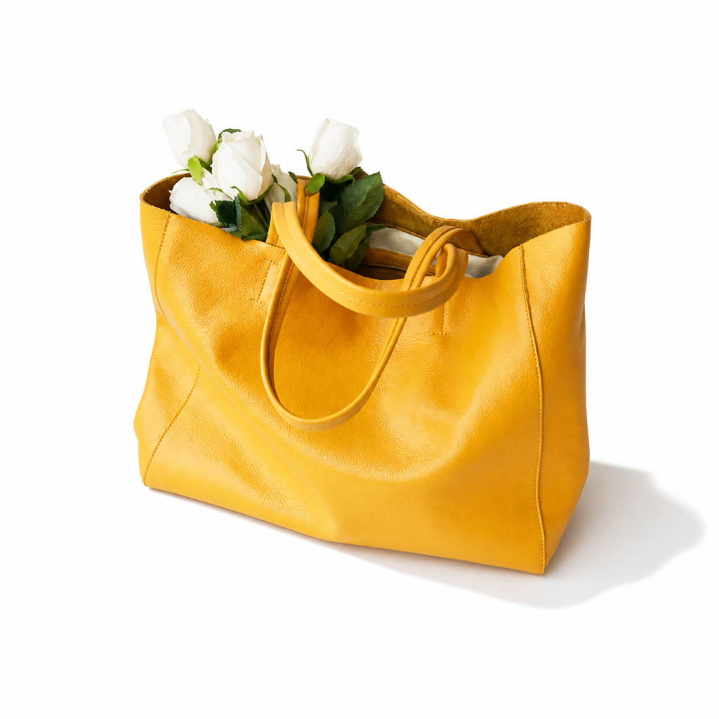 Q-LUCE Handmade Genuine Leather Tote Bag for Women – Large Shoulder & Shopping Bag