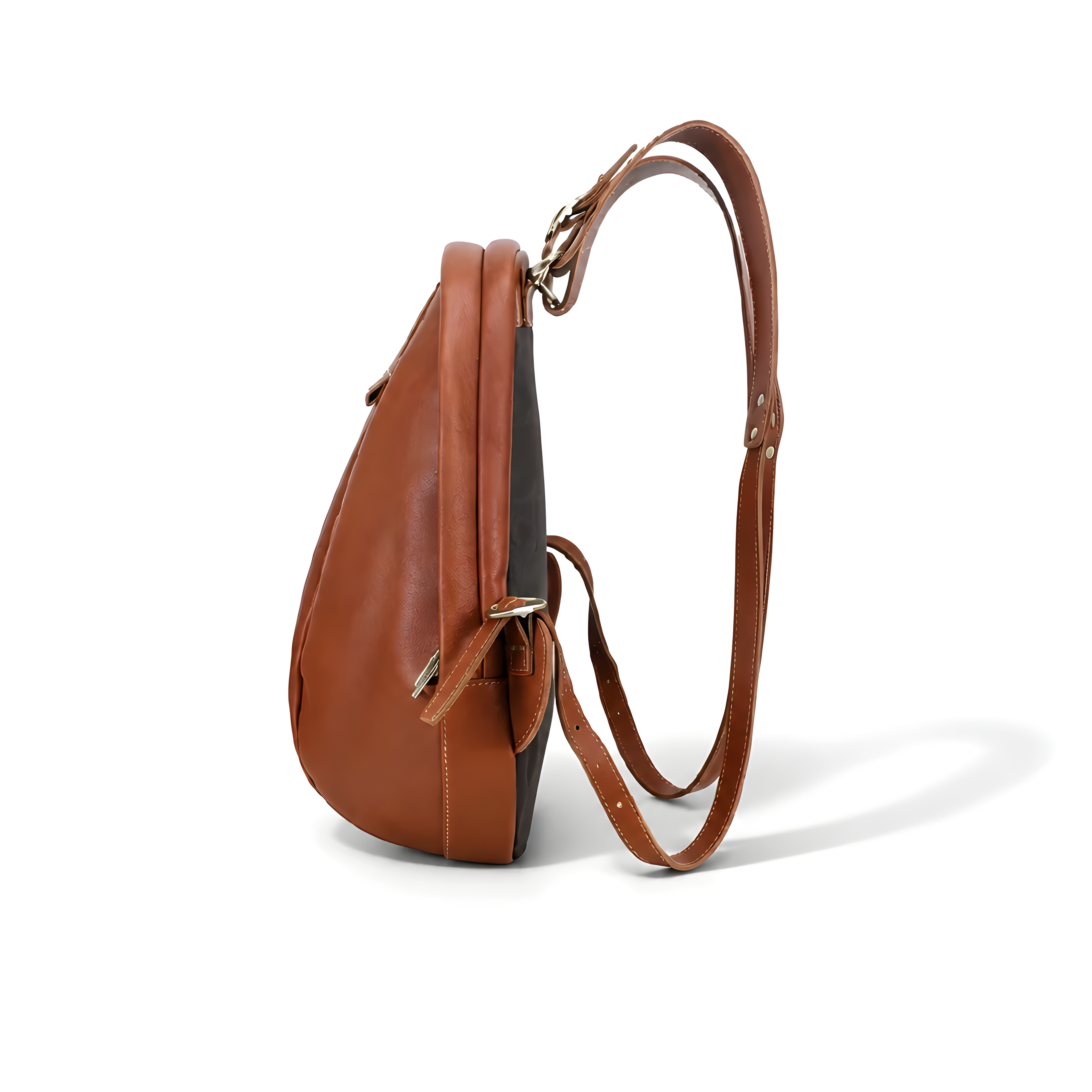 Q-LUNA Women's Genuine Leather Laptop Backpack – Minimalist 13.3" Multi-Compartment