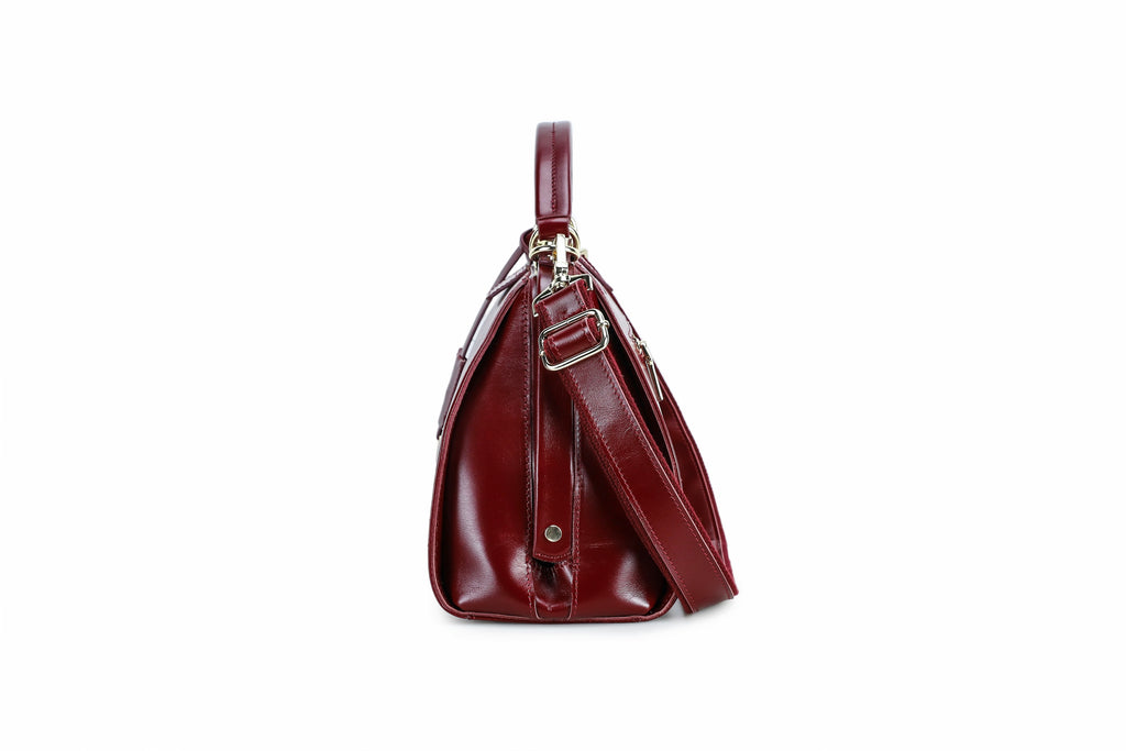 Q-LEVANA Luxury Full-Grain Leather Crossbody Shoulder Bag for Women – Anti-Theft Lock, Vintage Style