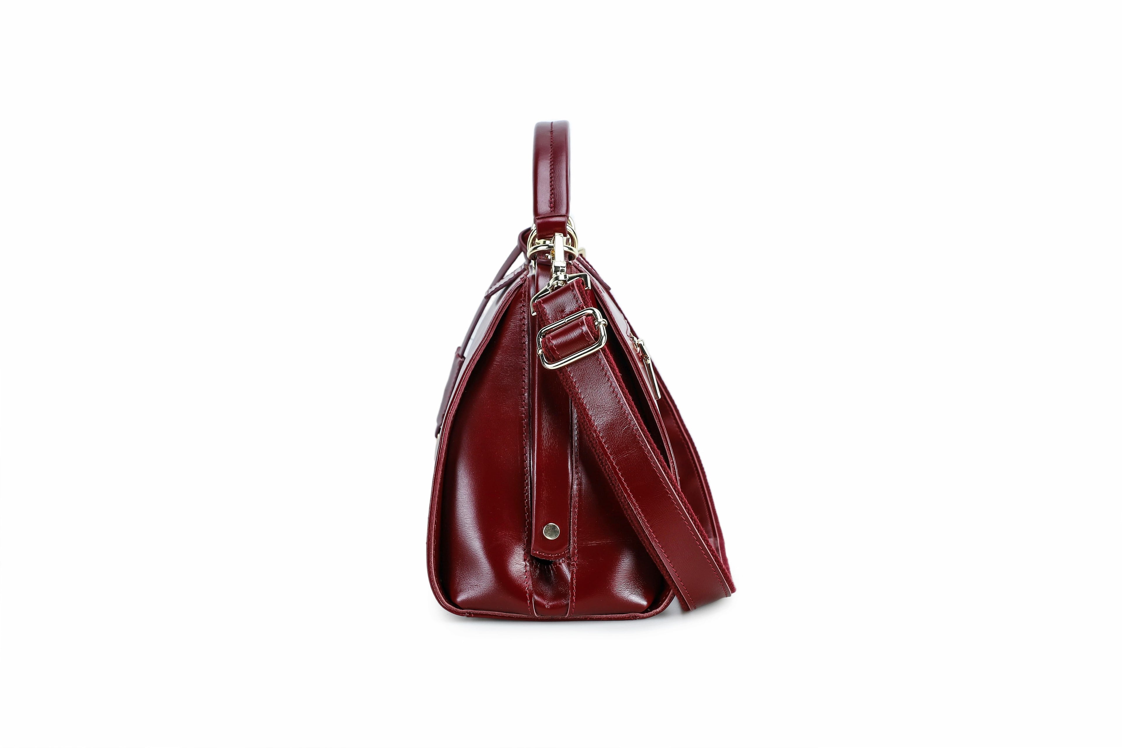 Q-LEVANA Luxury Full-Grain Leather Crossbody Shoulder Bag for Women – Anti-Theft Lock, Vintage Style