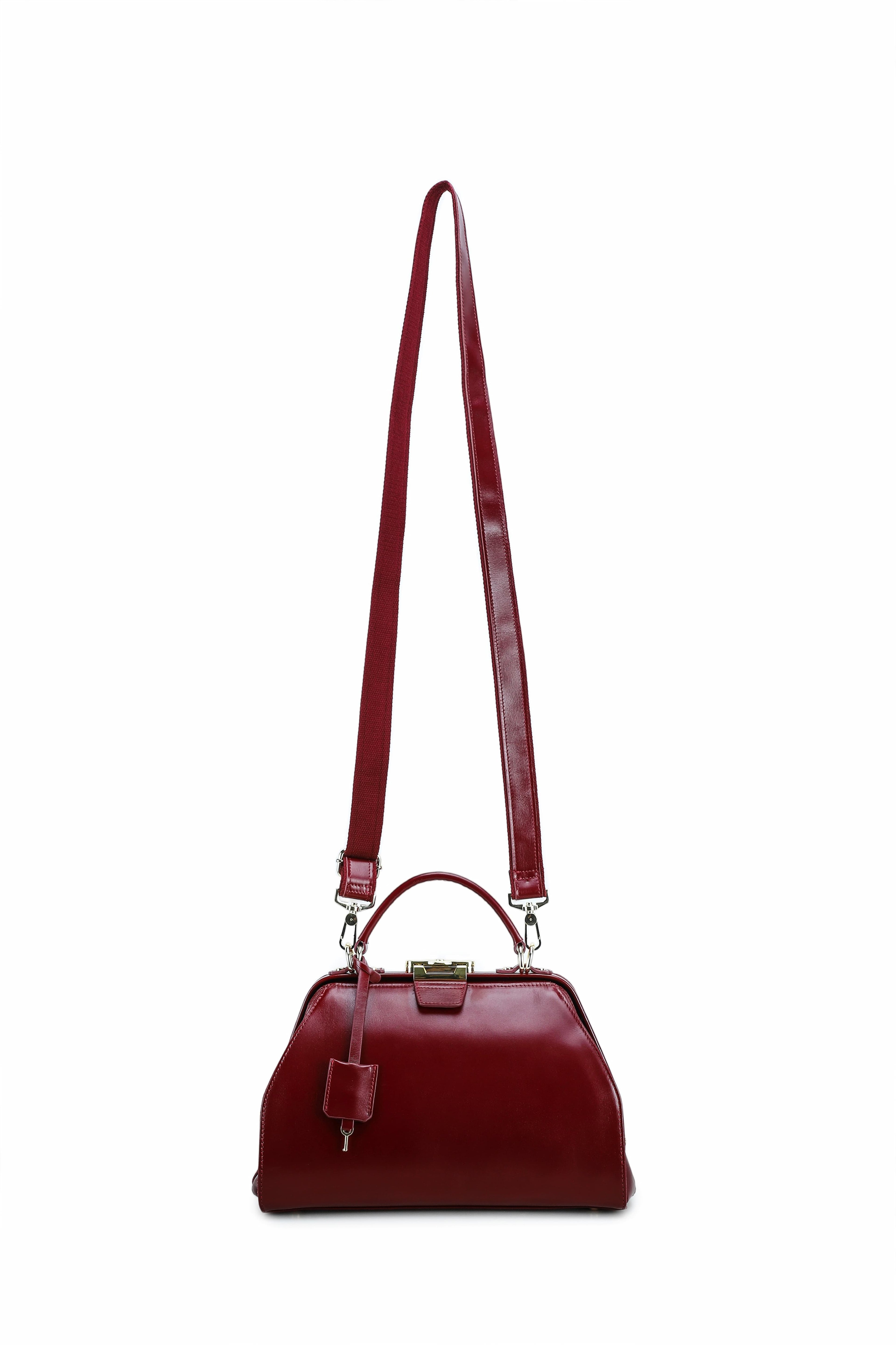 Q-LEVANA Luxury Full-Grain Leather Crossbody Shoulder Bag for Women – Anti-Theft Lock, Vintage Style