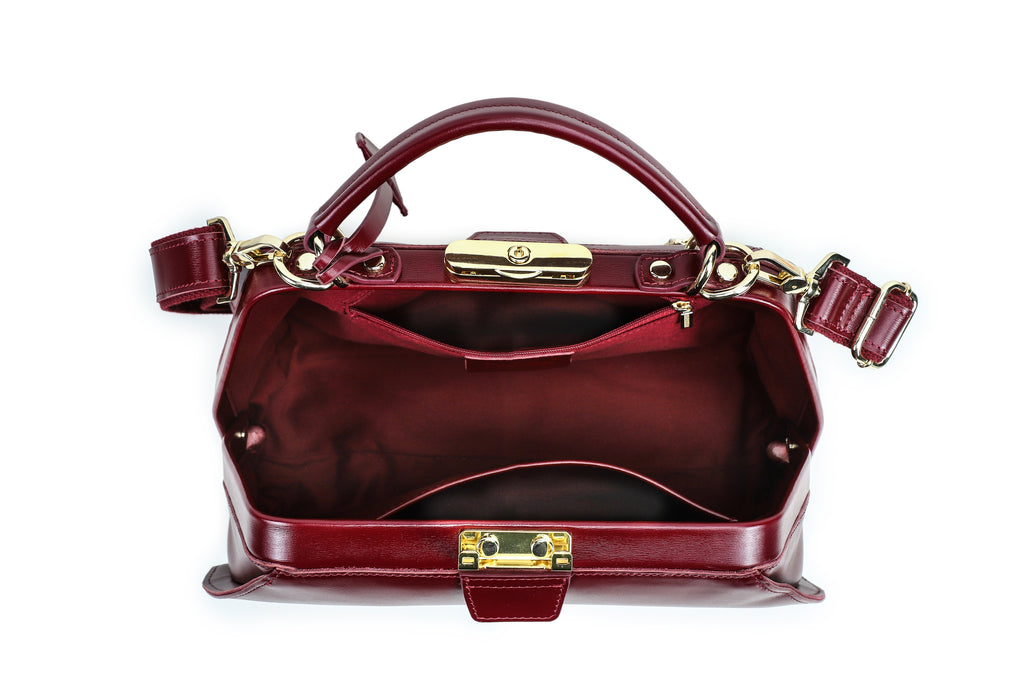 Q-LEVANA Luxury Full-Grain Leather Crossbody Shoulder Bag for Women – Anti-Theft Lock, Vintage Style