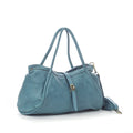 Q-LUNARA Vintage Smooth Calfskin Bag – Italian Leather, Zip & Buckle Closure, Medium