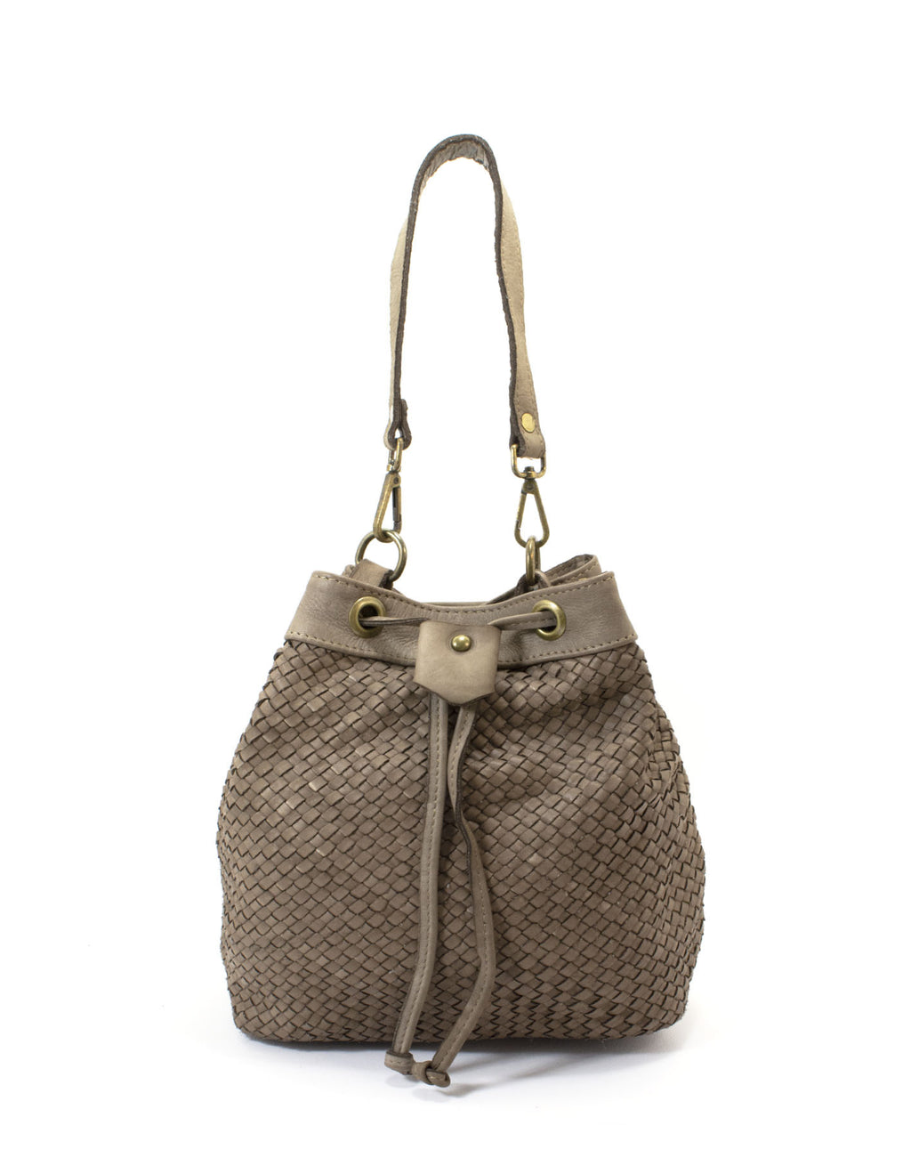 Q-MOON Vintage Braided Calfskin Bag – Italian Leather, Brass Hardware & Adjustable Strap