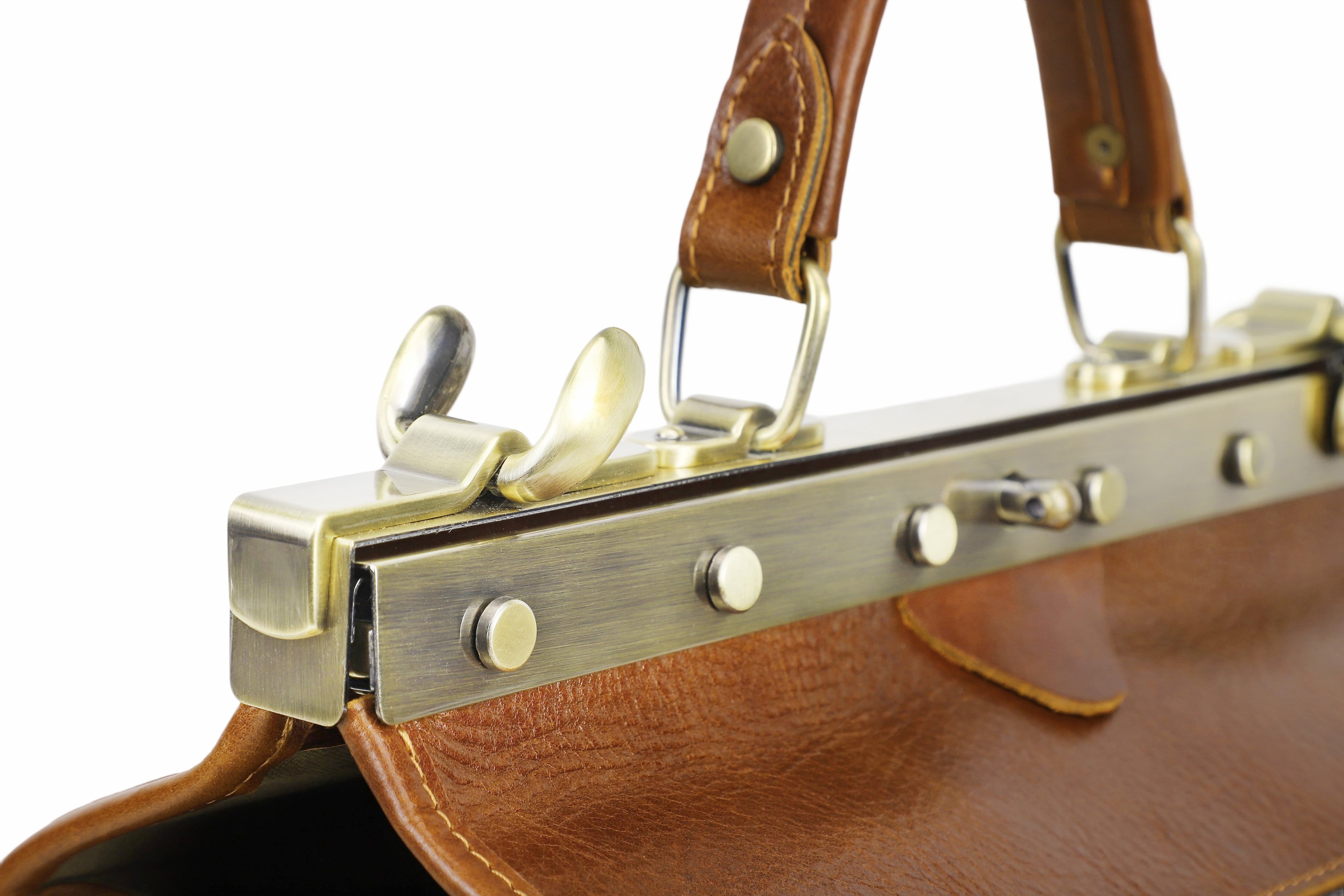 Q-MARVELLA Vintage Luxury Mini Box Handbag for Women – Full-Grain Vegetable-Tanned Leather, Kiss-Lock