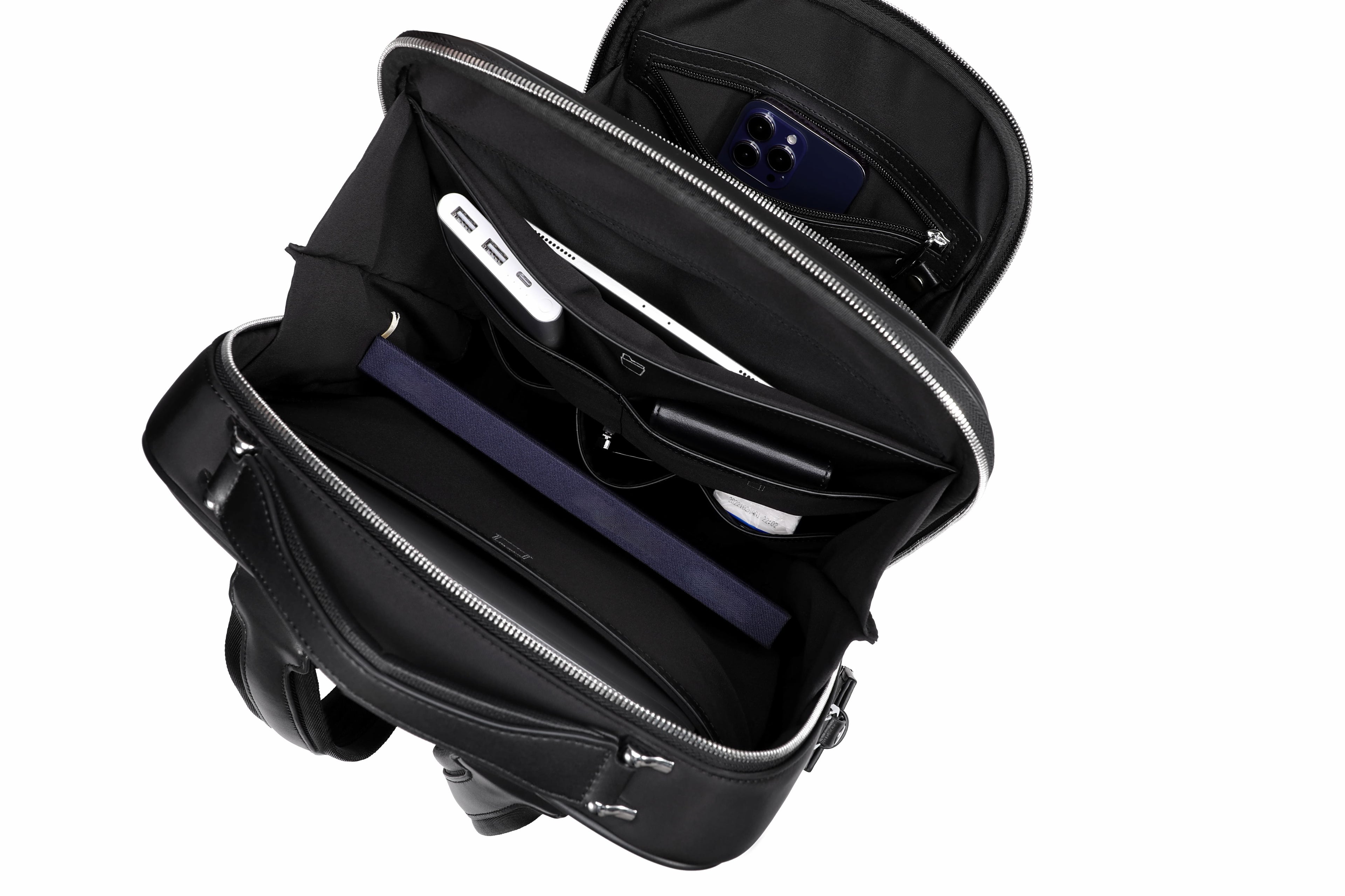Q-MERIDIAN Premium Nylon Laptop Backpack — Water-Resistant Travel & Business Backpack