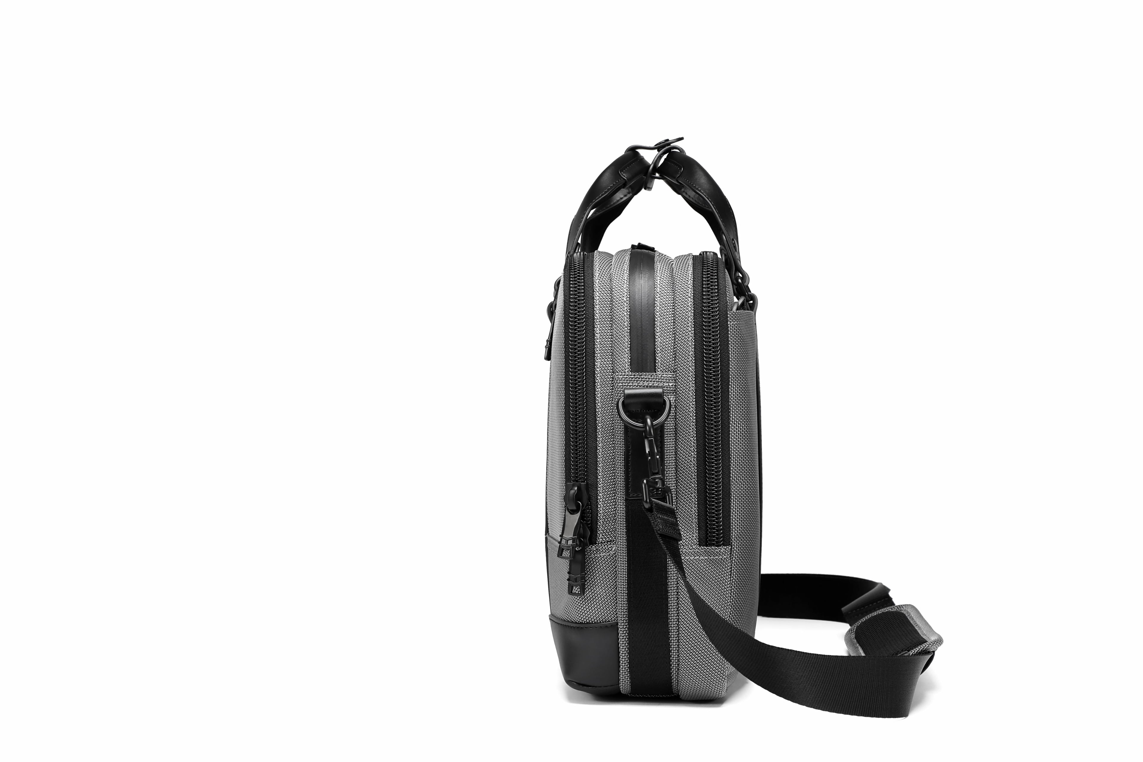 Q-MONARCH Business Laptop Messenger Bag – Ballistic Nylon & Leather Briefcase
