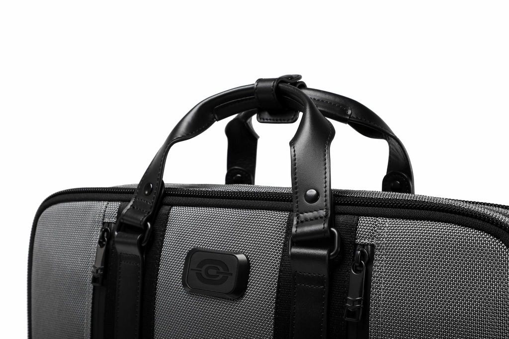 Q-MONARCH Business Laptop Messenger Bag – Ballistic Nylon & Leather Briefcase