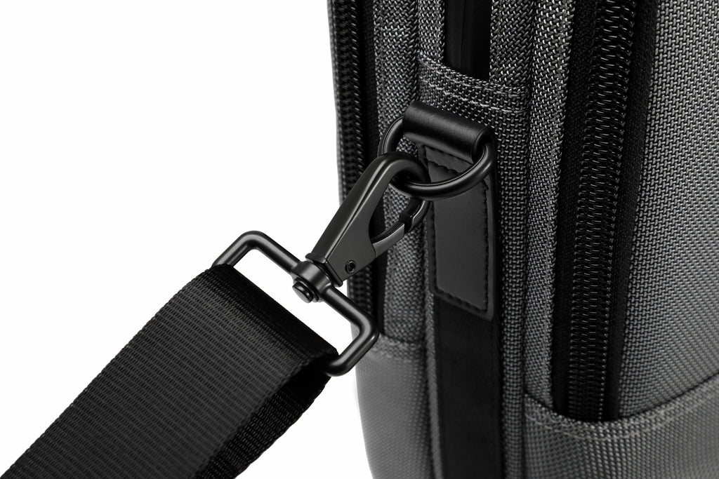 Q-MONARCH Business Laptop Messenger Bag – Ballistic Nylon & Leather Briefcase