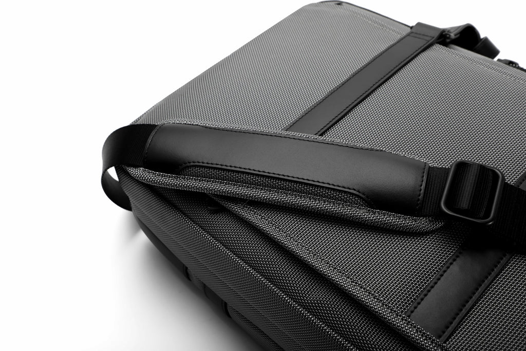 Q-MONARCH Business Laptop Messenger Bag – Ballistic Nylon & Leather Briefcase