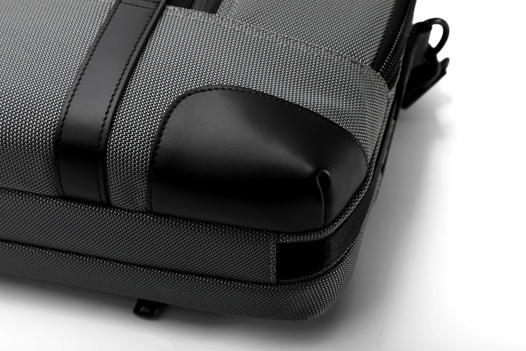 Q-MONARCH Business Laptop Messenger Bag – Ballistic Nylon & Leather Briefcase